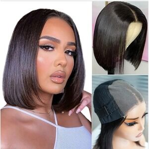 Glueless 10 Inch Bob Wig 5x5 HD Lace Natural Black Pre Plucked Human Hair
